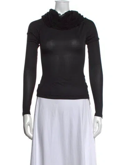 Pre-owned Christopher Esber Cowl Neck Long Sleeve Top In Black