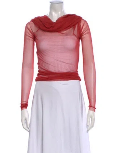 Pre-owned Christopher Esber Cowl Neck Long Sleeve Top In Pink
