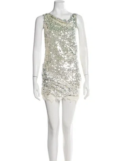 Pre-owned Christopher Esber Cowl Neck Mini Dress In Neutral