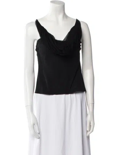 Pre-owned Christopher Esber Cowl Neck Sleeveless Top In Black