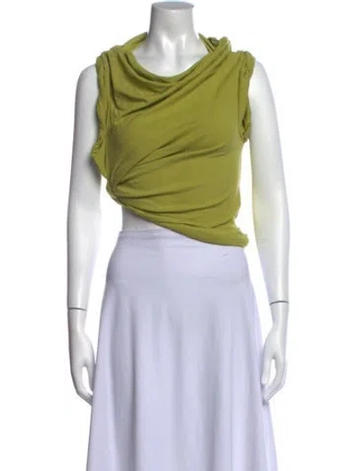 Pre-owned Christopher Esber Cowl Neck Sleeveless Top In Green