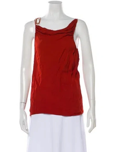 Pre-owned Christopher Esber Cowl Neck Sleeveless Top In Orange