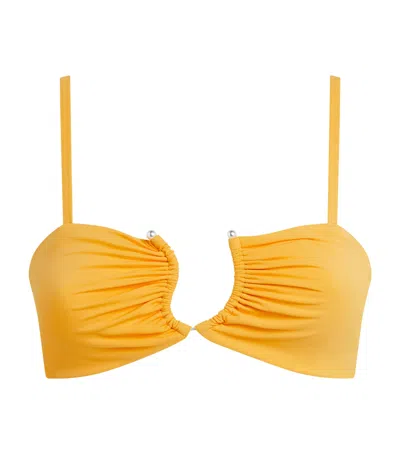 Christopher Esber Crescent Bandeau Bikini Top In Orange