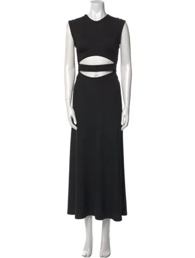 Pre-owned Christopher Esber Crew Neck Long Dress In Black