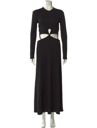 Pre-owned Christopher Esber Crew Neck Long Dress In Black