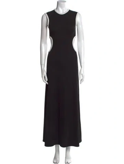 Pre-owned Christopher Esber Crew Neck Long Dress In Black