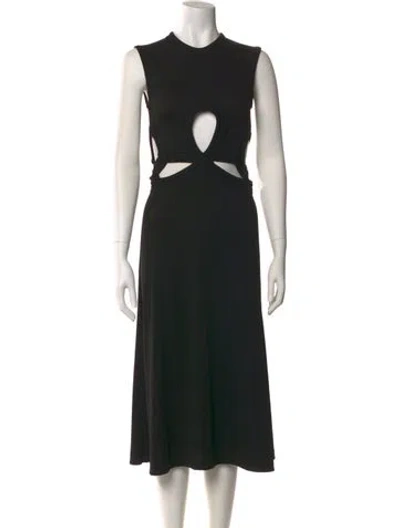 Pre-owned Christopher Esber Crew Neck Long Dress In Black