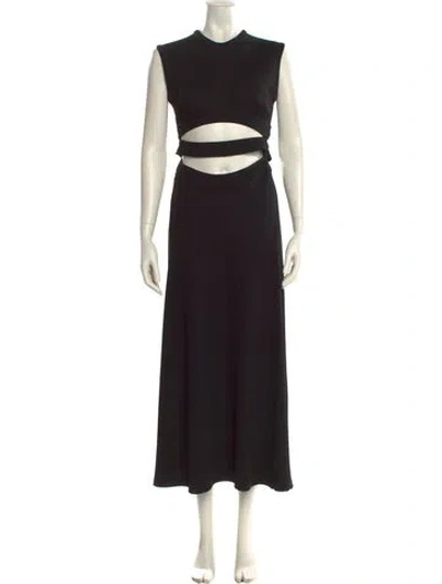 Pre-owned Christopher Esber Crew Neck Long Dress In Black