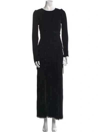 Pre-owned Christopher Esber Crew Neck Long Dress In Black
