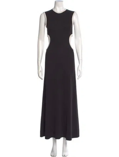 Pre-owned Christopher Esber Crew Neck Long Dress In Black