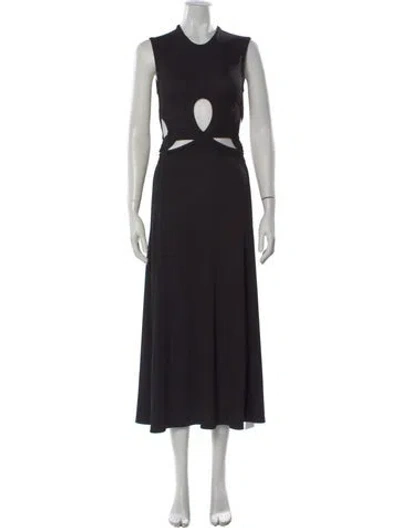 Pre-owned Christopher Esber Crew Neck Long Dress In Black