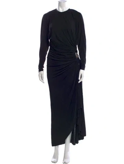 Pre-owned Christopher Esber Crew Neck Long Dress In Black
