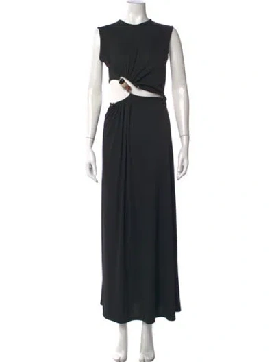 Pre-owned Christopher Esber Crew Neck Long Dress In Black