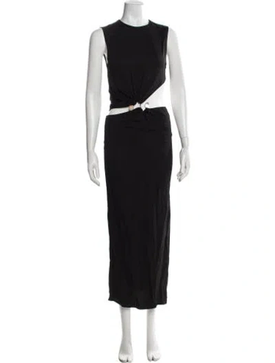 Pre-owned Christopher Esber Crew Neck Long Dress In Black