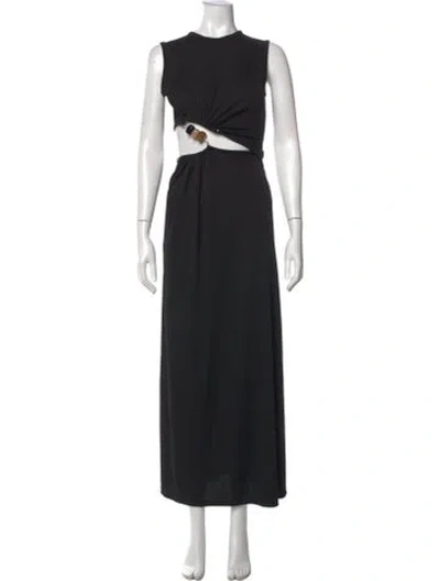 Pre-owned Christopher Esber Crew Neck Long Dress In Black