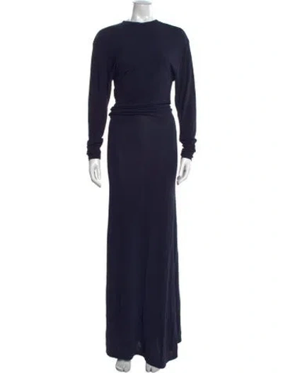 Pre-owned Christopher Esber Crew Neck Long Dress In Blue