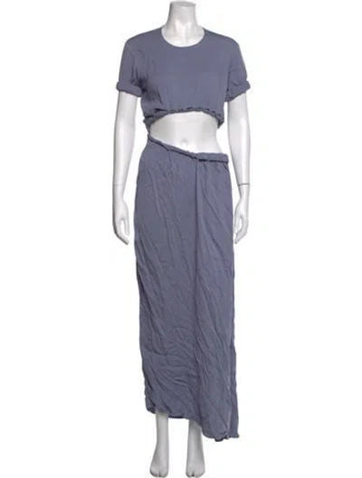Pre-owned Christopher Esber Crew Neck Long Dress In Blue