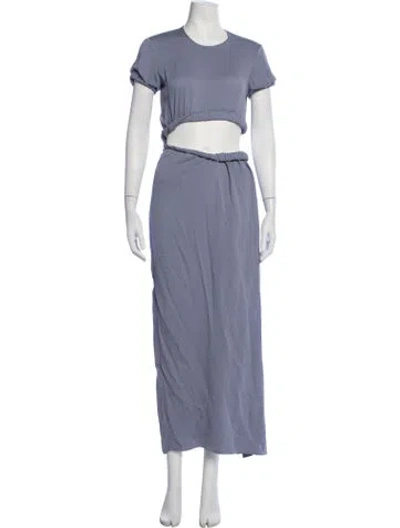Pre-owned Christopher Esber Crew Neck Long Dress In Blue