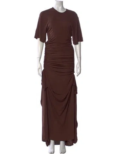 Pre-owned Christopher Esber Crew Neck Long Dress In Brown