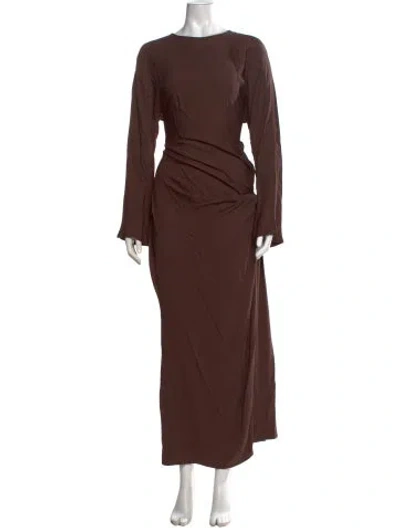 Pre-owned Christopher Esber Crew Neck Long Dress In Brown