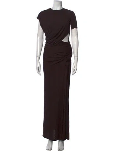 Pre-owned Christopher Esber Crew Neck Long Dress In Brown