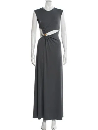Pre-owned Christopher Esber Crew Neck Long Dress In Gray