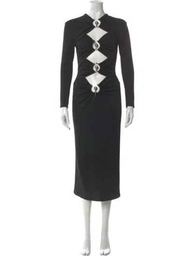 Pre-owned Christopher Esber Crew Neck Long Dress In Gray