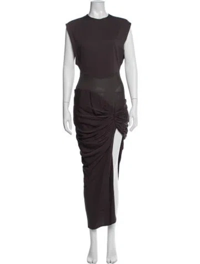 Pre-owned Christopher Esber Crew Neck Long Dress In Grey