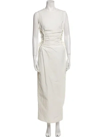 Pre-owned Christopher Esber Crew Neck Long Dress In Neutral