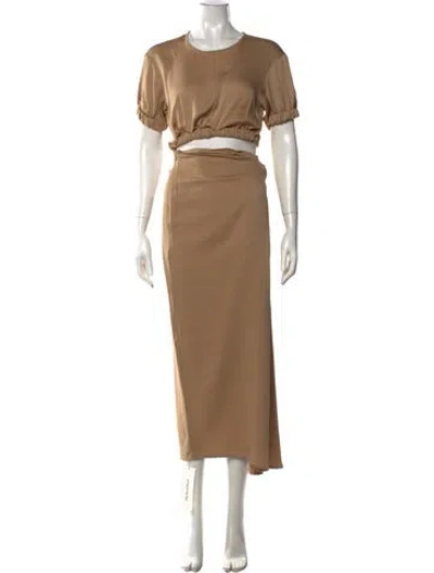 Pre-owned Christopher Esber Crew Neck Long Dress In Neutrals