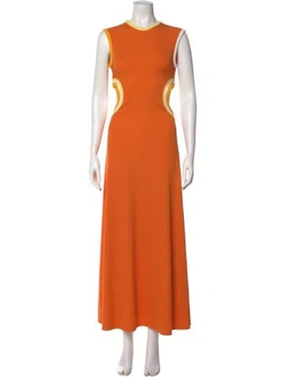Pre-owned Christopher Esber Crew Neck Long Dress In Orange
