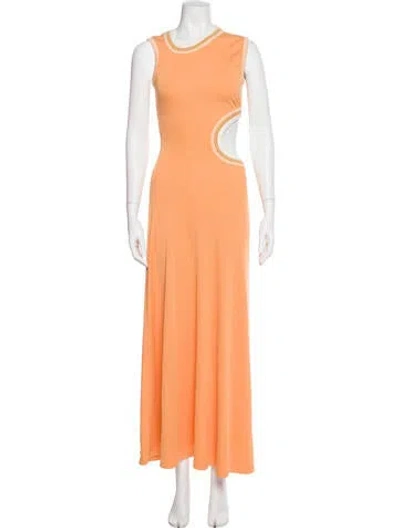 Pre-owned Christopher Esber Crew Neck Long Dress In Orange