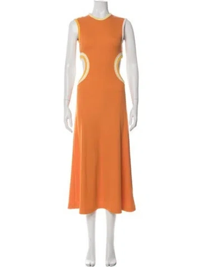 Pre-owned Christopher Esber Crew Neck Long Dress In Orange