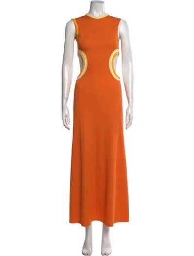 Pre-owned Christopher Esber Crew Neck Long Dress In Orange