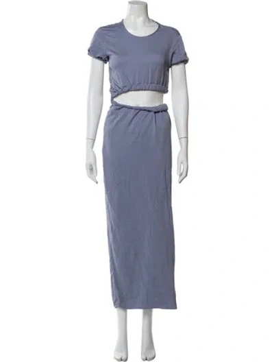 Pre-owned Christopher Esber Crew Neck Long Dress In Purple