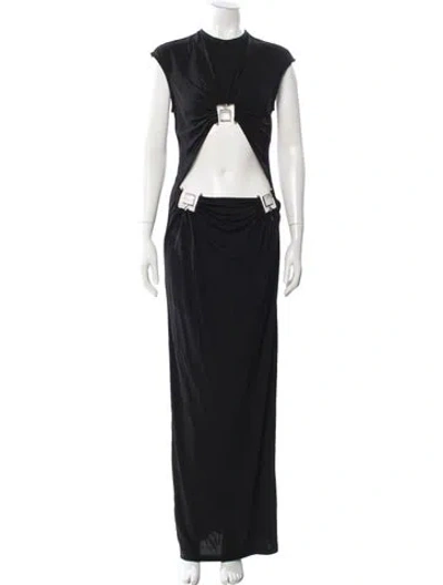 Pre-owned Christopher Esber Crew Neck Long Dress W/ Tags In Black