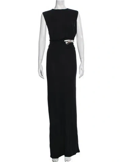 Pre-owned Christopher Esber Crew Neck Long Dress W/ Tags In Black