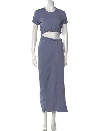 Pre-owned Christopher Esber Crew Neck Long Dress W/ Tags In Blue