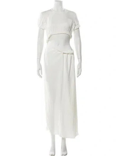 Pre-owned Christopher Esber Crew Neck Long Dress W/ Tags In White