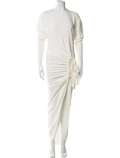 Pre-owned Christopher Esber Crew Neck Long Dress In White