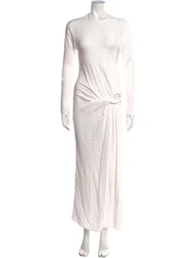 Pre-owned Christopher Esber Crew Neck Long Dress In White