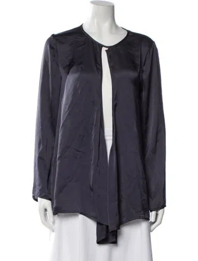Pre-owned Christopher Esber Crew Neck Long Sleeve Blouse In Blue