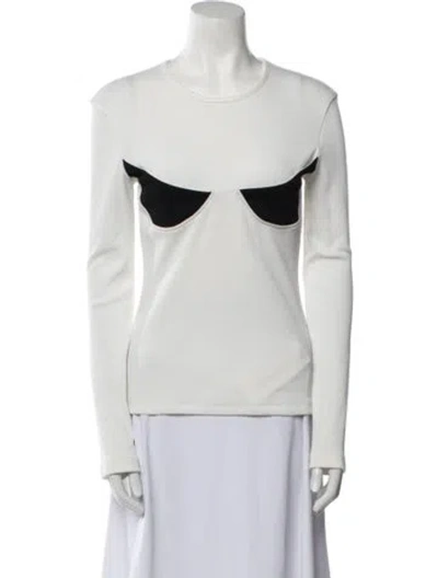 Pre-owned Christopher Esber Crew Neck Long Sleeve Sweatshirt In White