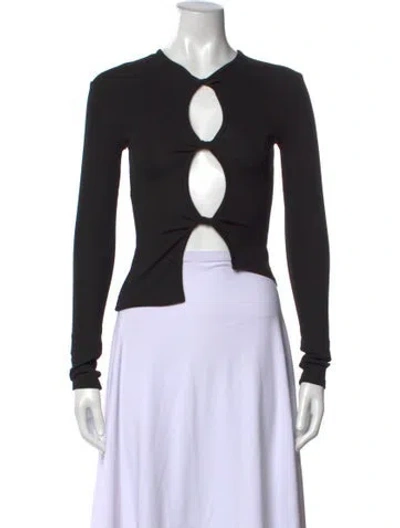 Pre-owned Christopher Esber Crew Neck Long Sleeve Top In Black
