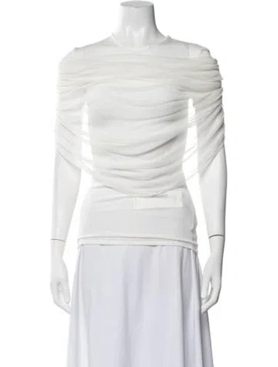 Pre-owned Christopher Esber Crew Neck Long Sleeve Top In White