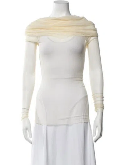 Pre-owned Christopher Esber Crew Neck Long Sleeve Top In White