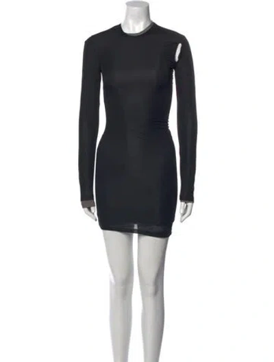 Pre-owned Christopher Esber Crew Neck Mini Dress In Black