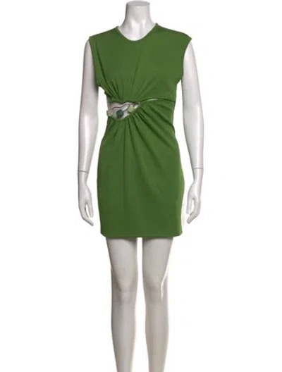 Pre-owned Christopher Esber Crew Neck Mini Dress In Green