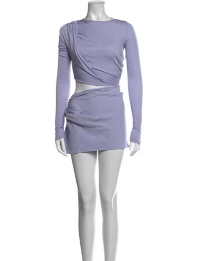 Pre-owned Christopher Esber Crew Neck Mini Dress W/ Tags In Purple