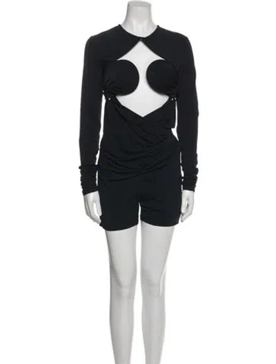 Pre-owned Christopher Esber Crew Neck Romper In Black